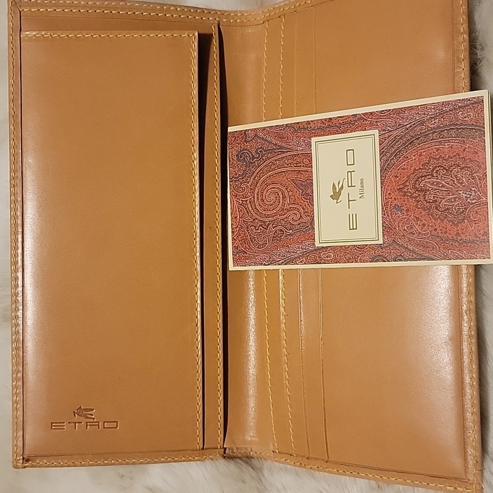Etro Textured Paisley Print Wallet/Checkbook Holder - Picture 4 of 7